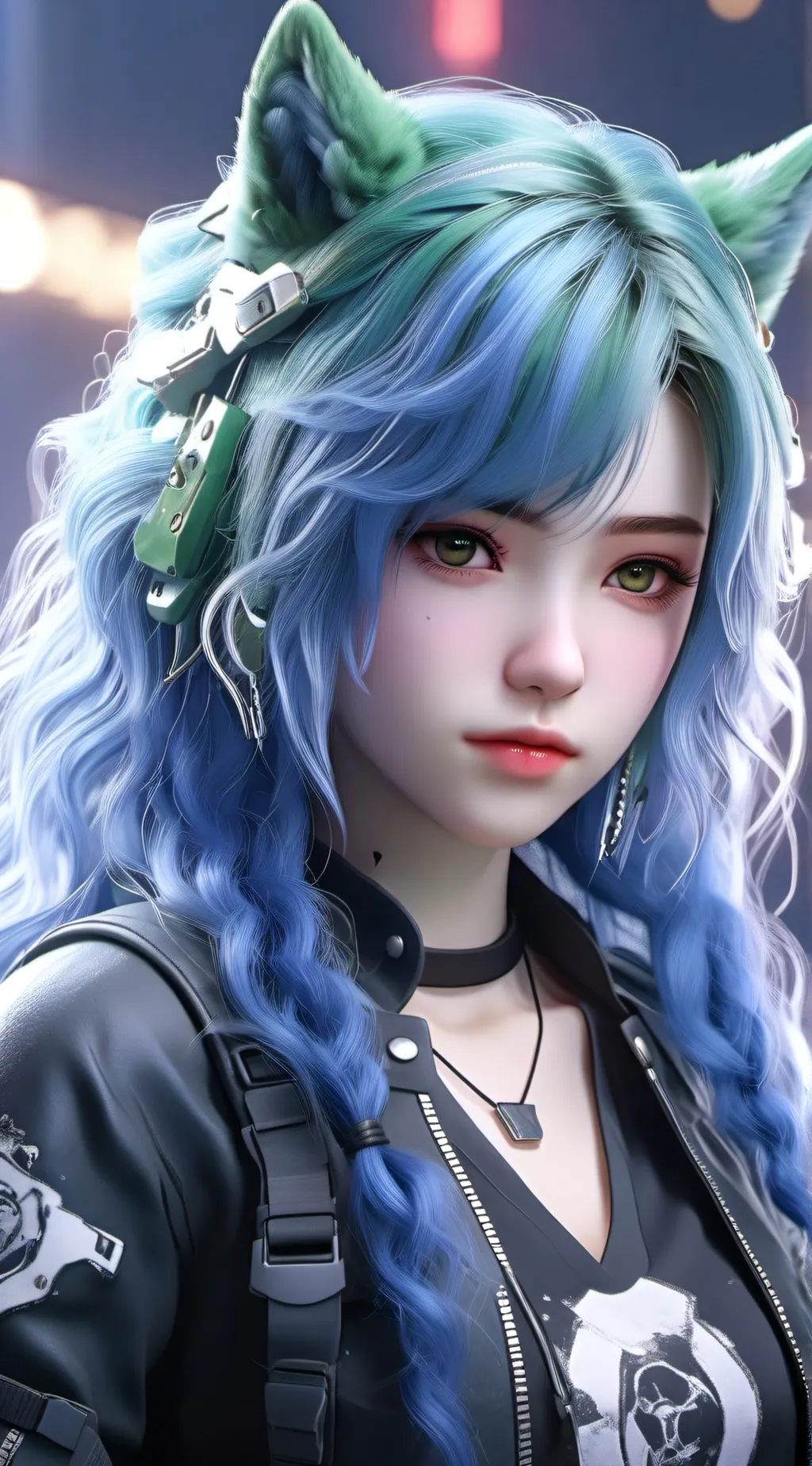 ai character: olive and void background