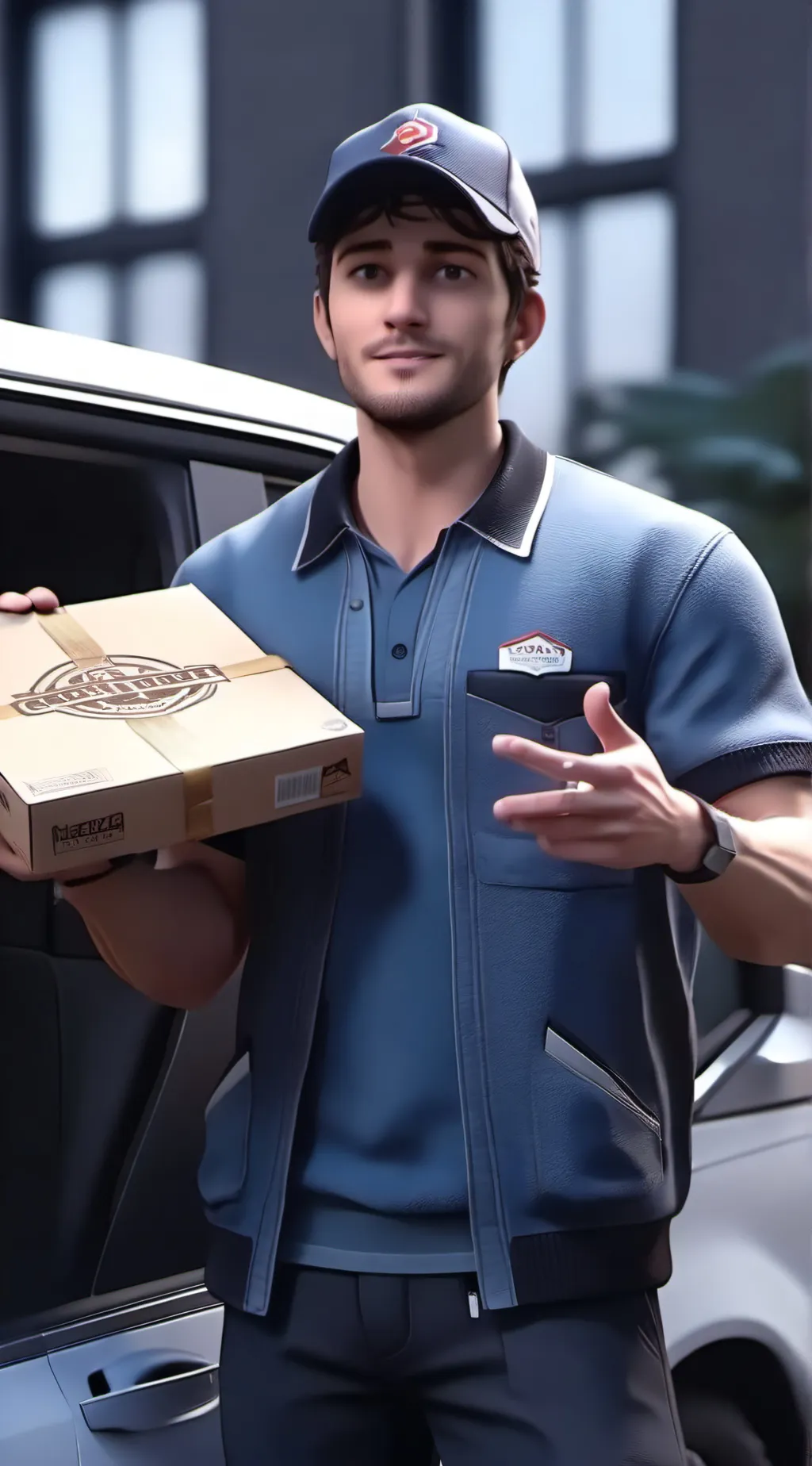 ai character: Weird pizza dude background