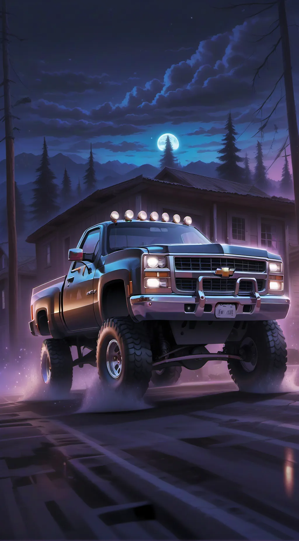 ai character: Ghost Truck background
