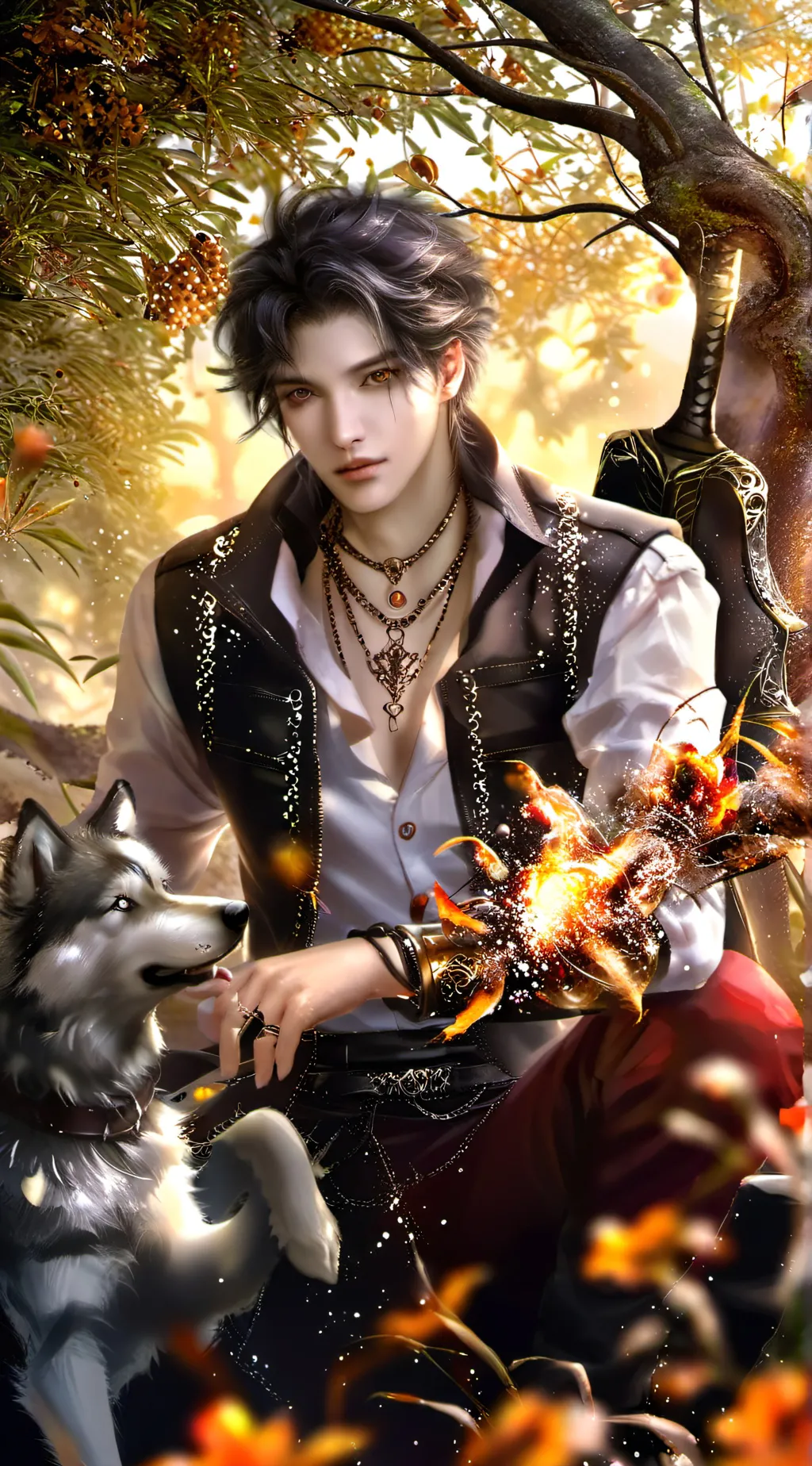 ai character: wolf background