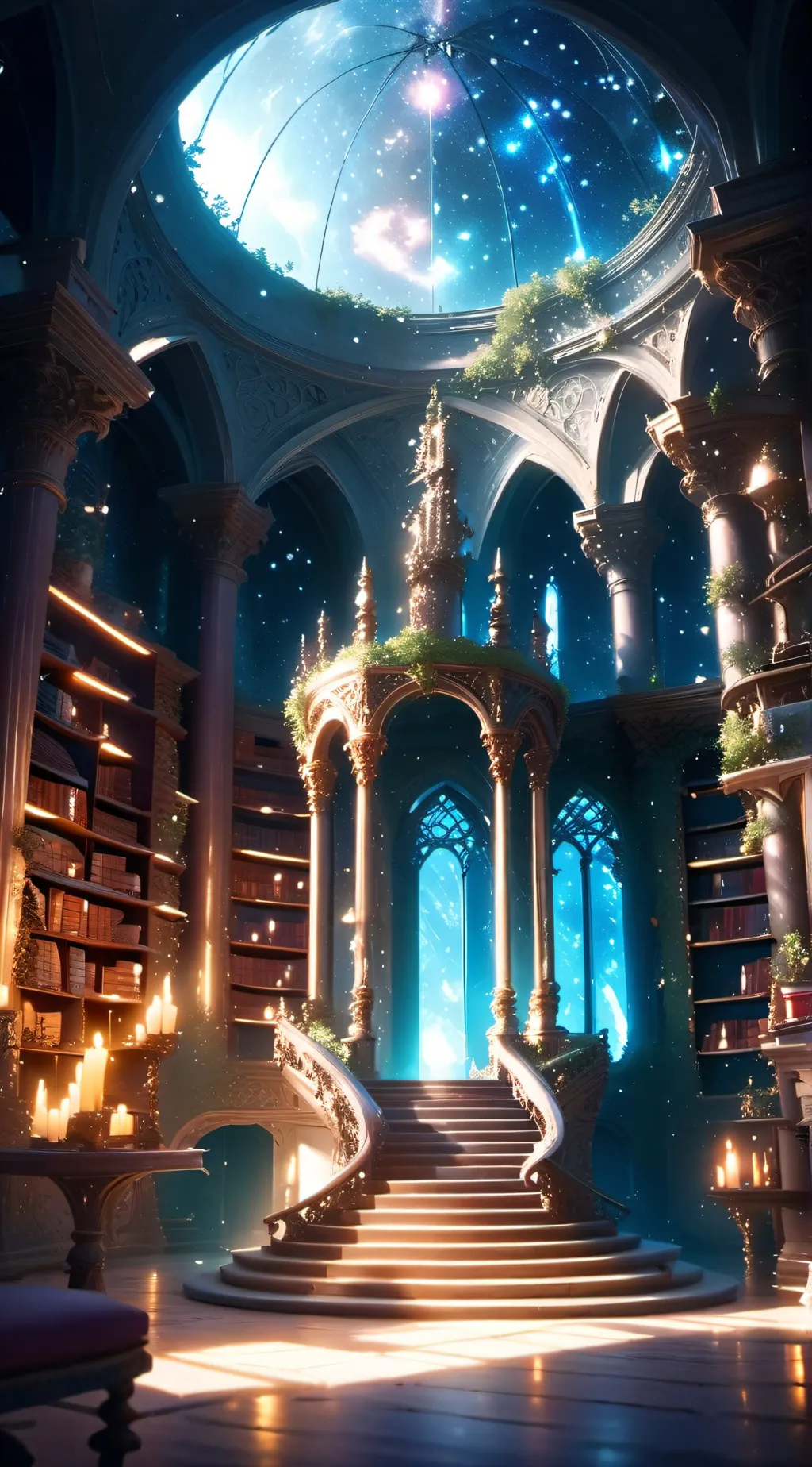 ai character: The Libary background