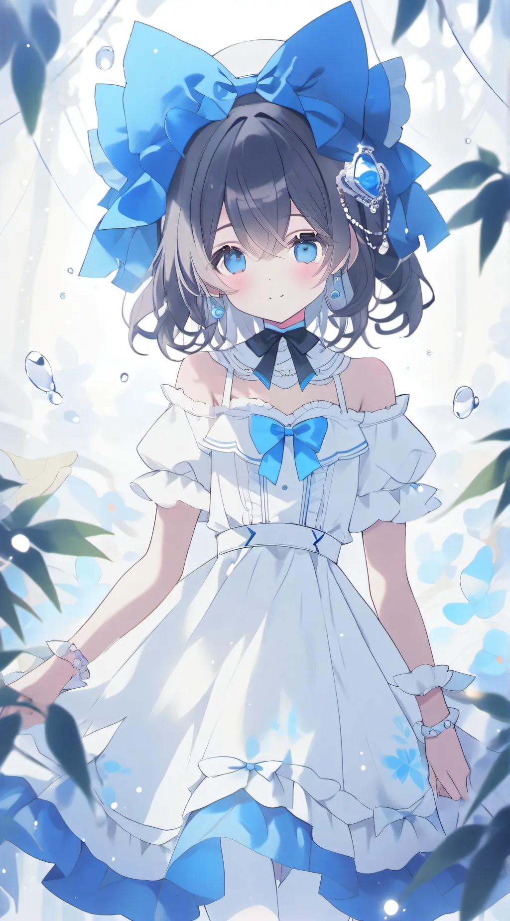 ai character: miss circle ice background