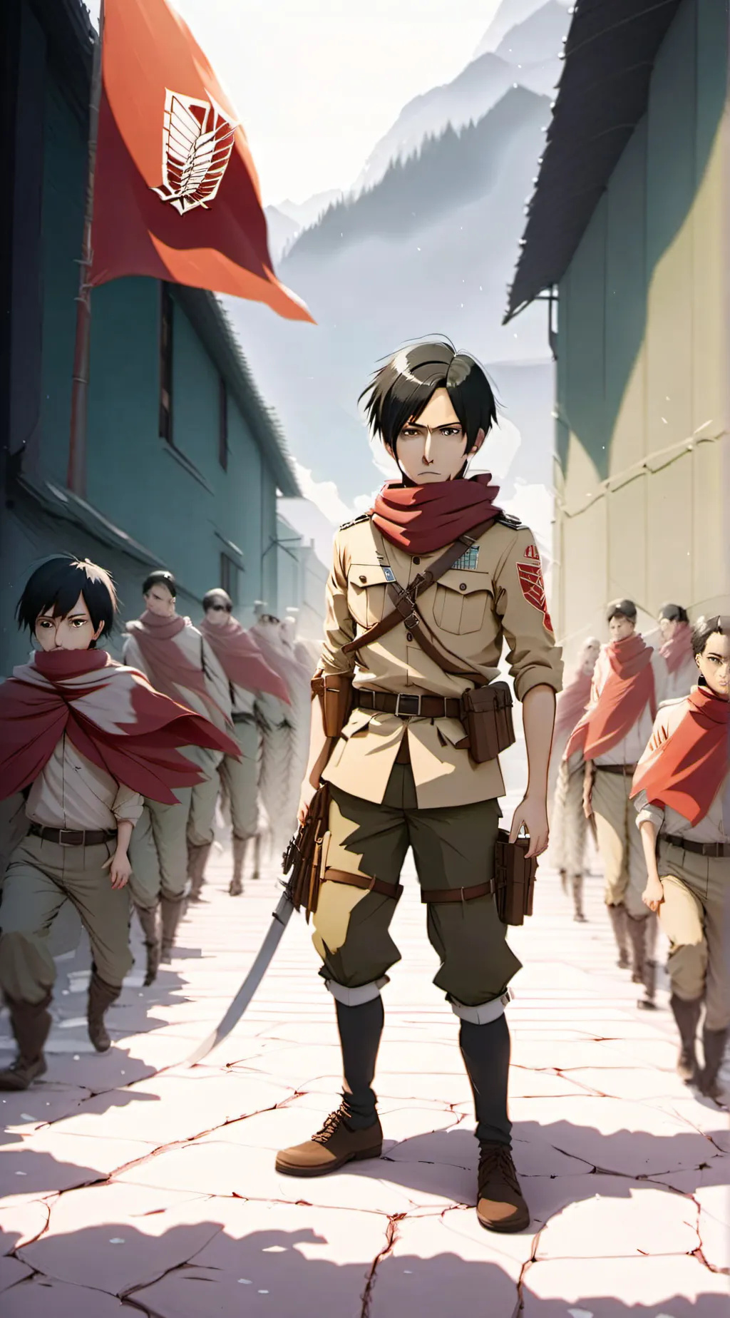 ai character: scout traning aot9 background
