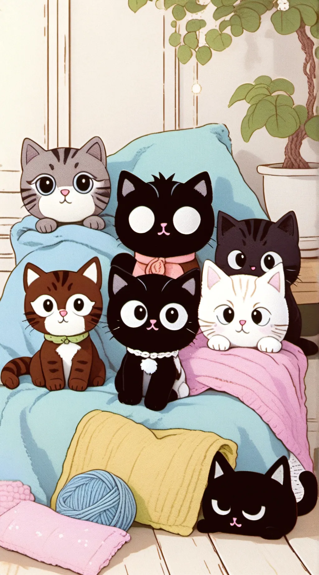 ai character: cats from ho _salt background