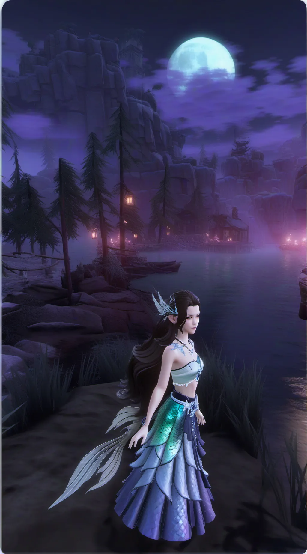 ai character: mermaid girl background