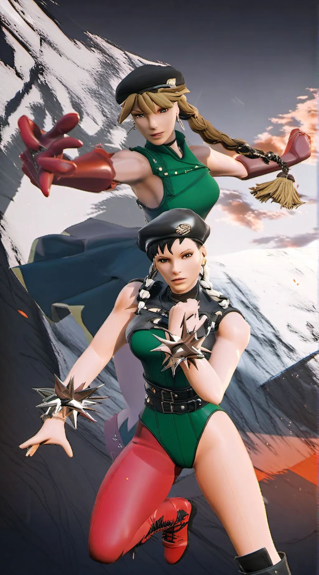 ai character: Chun li and Cammy  background