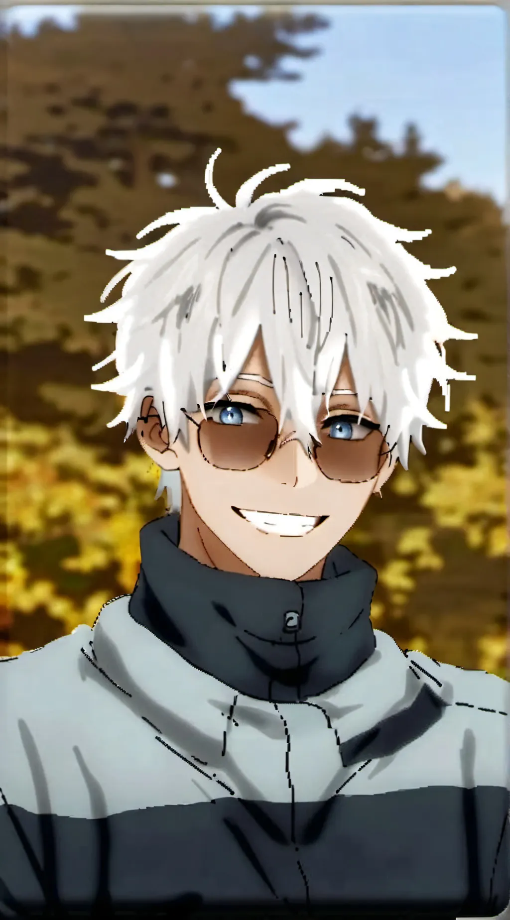 ai character: gojo saturo  background