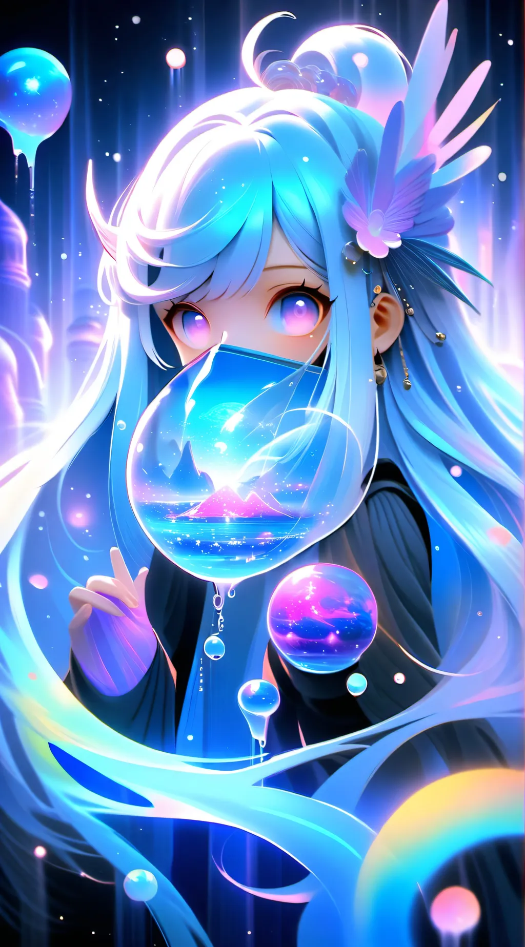 ai character: Froozen Girl background