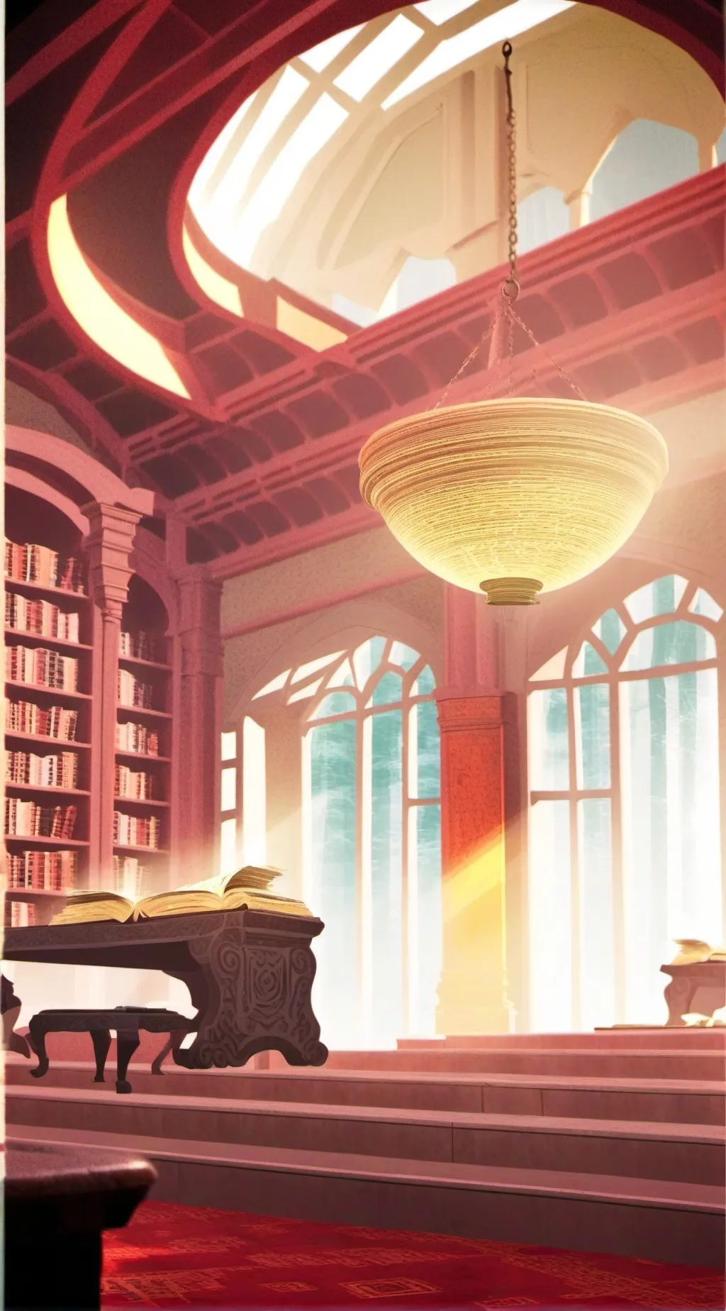ai character: MHA library  background
