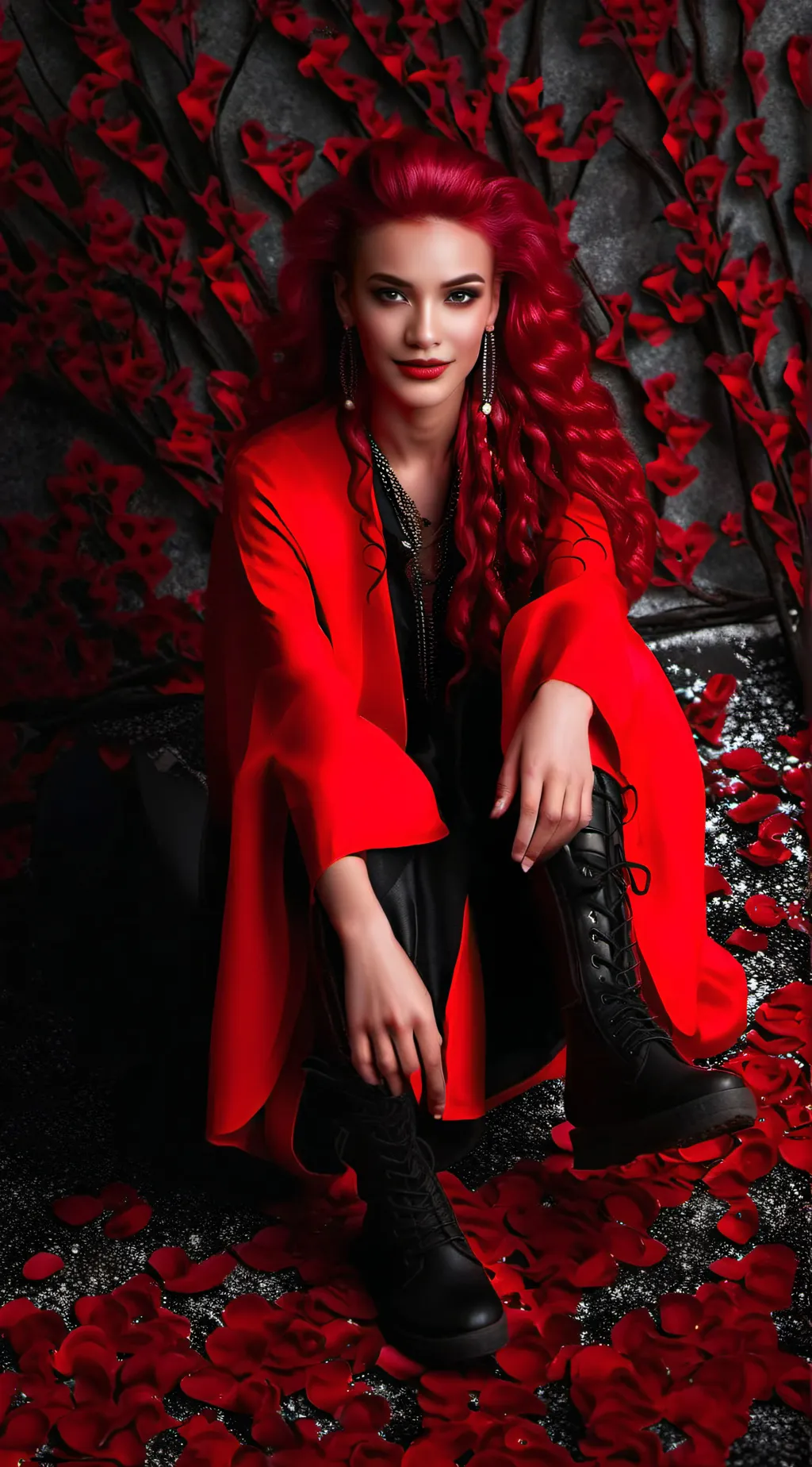 ai character: descendant - Red background