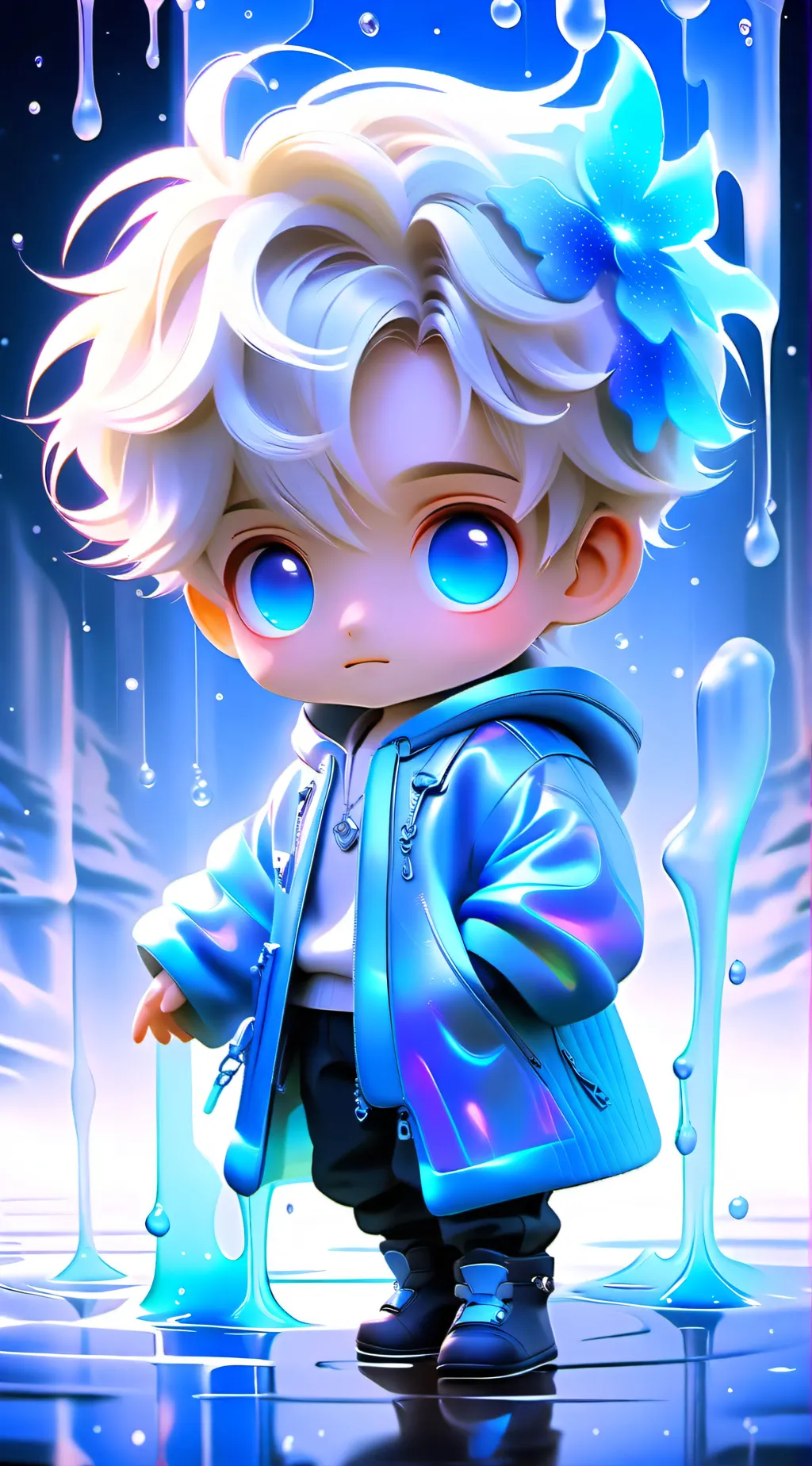 ai character: Cute baby  background