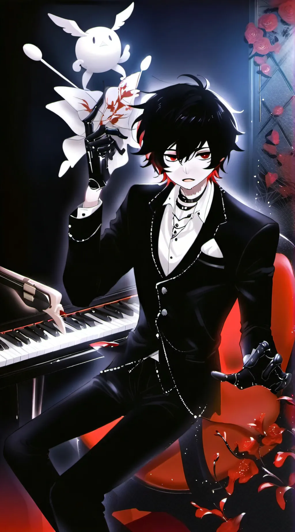ai character: Sam and the hazbin background