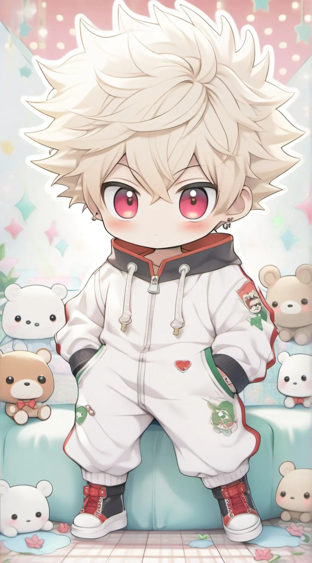 ai character: chibi bakugo background