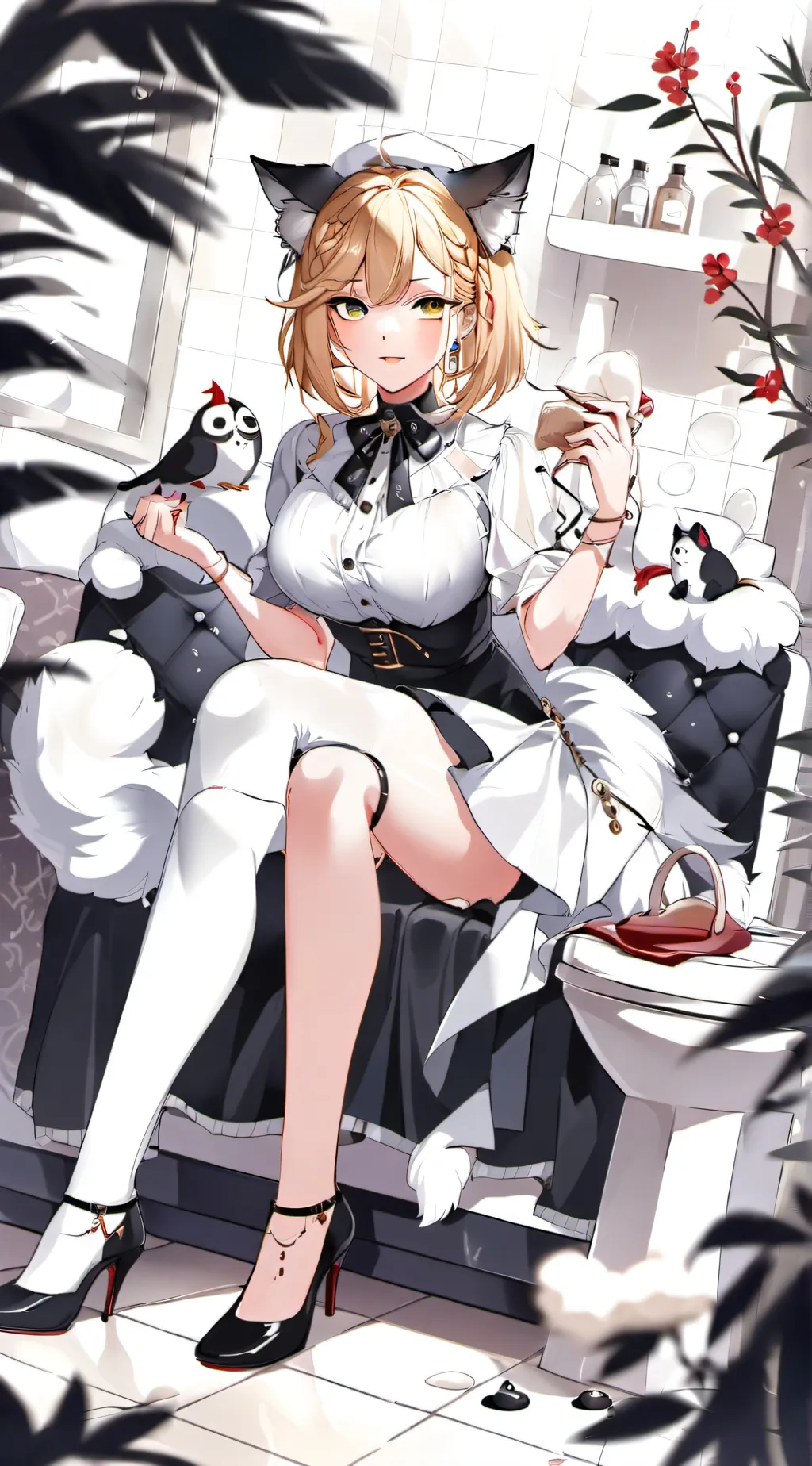 ai character: Kitty girl  background
