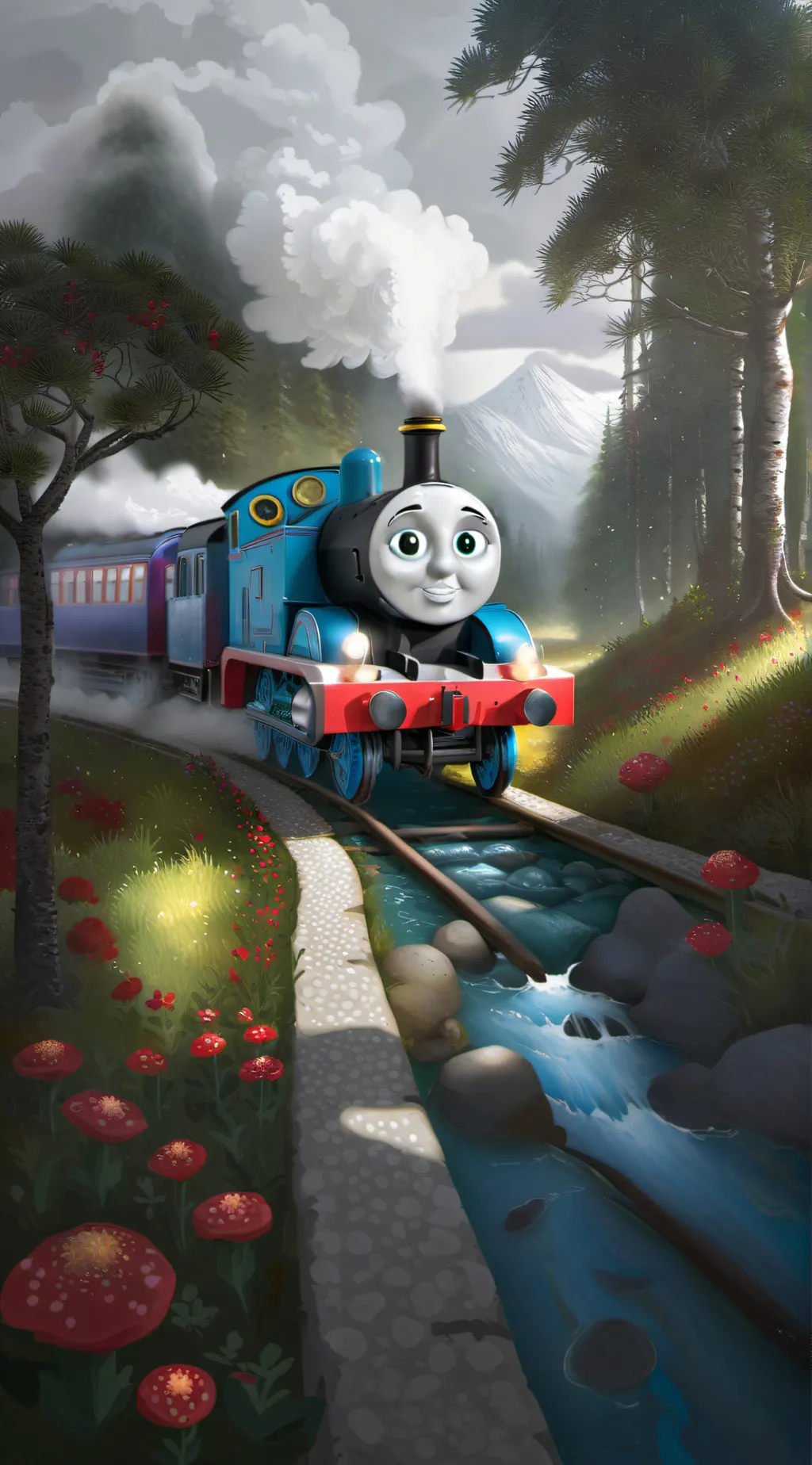 ai character: Thomas the train background