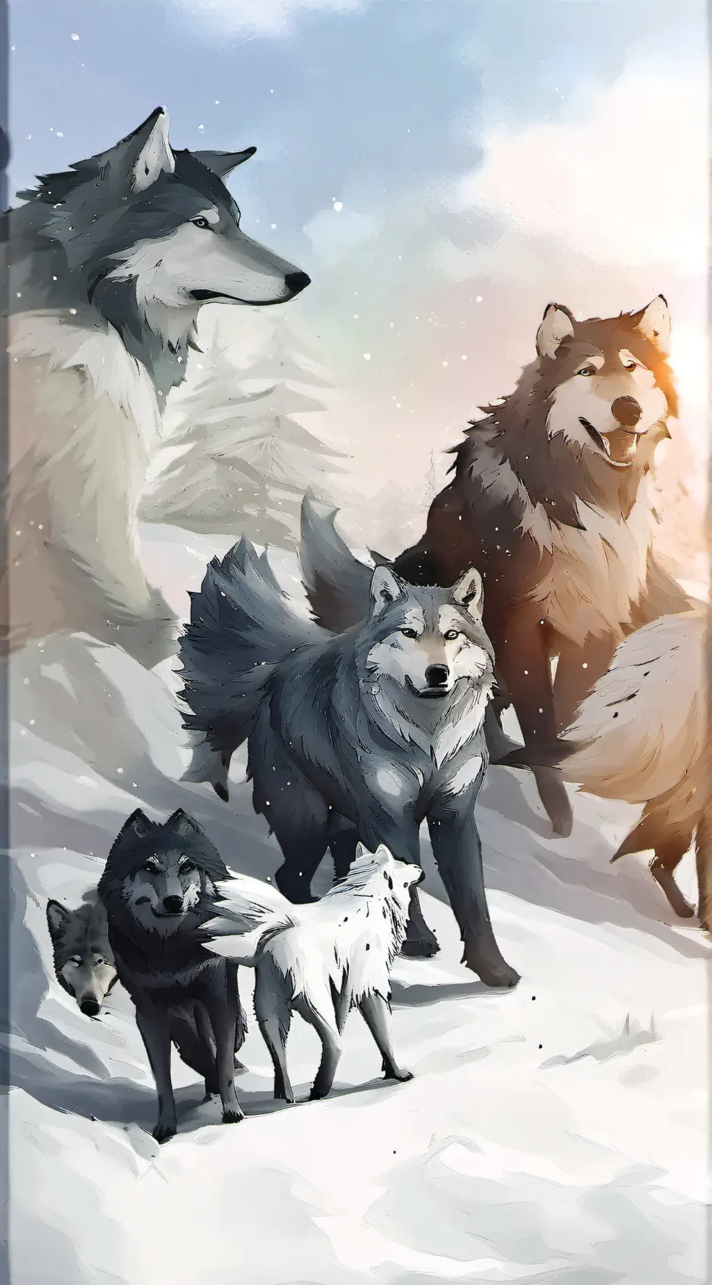 ai character: Wolf pack  background