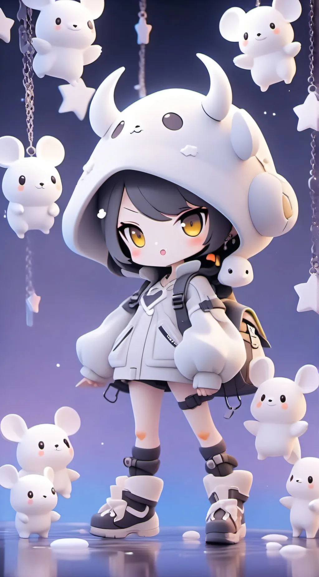 ai character: Kuromi background