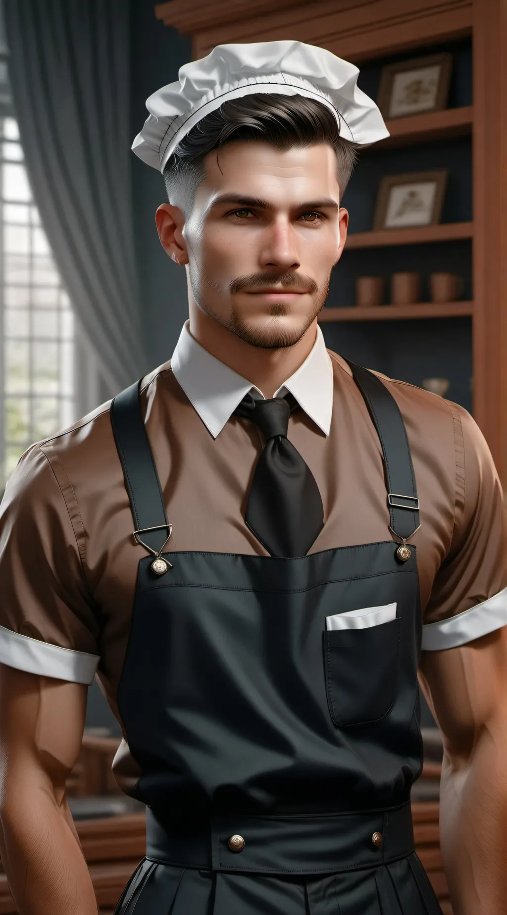 ai character: he is ur maid background