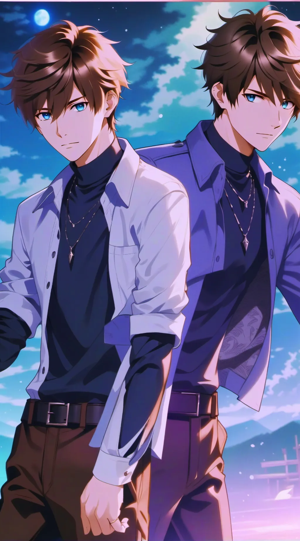 ai character: Dan and Andrew  background