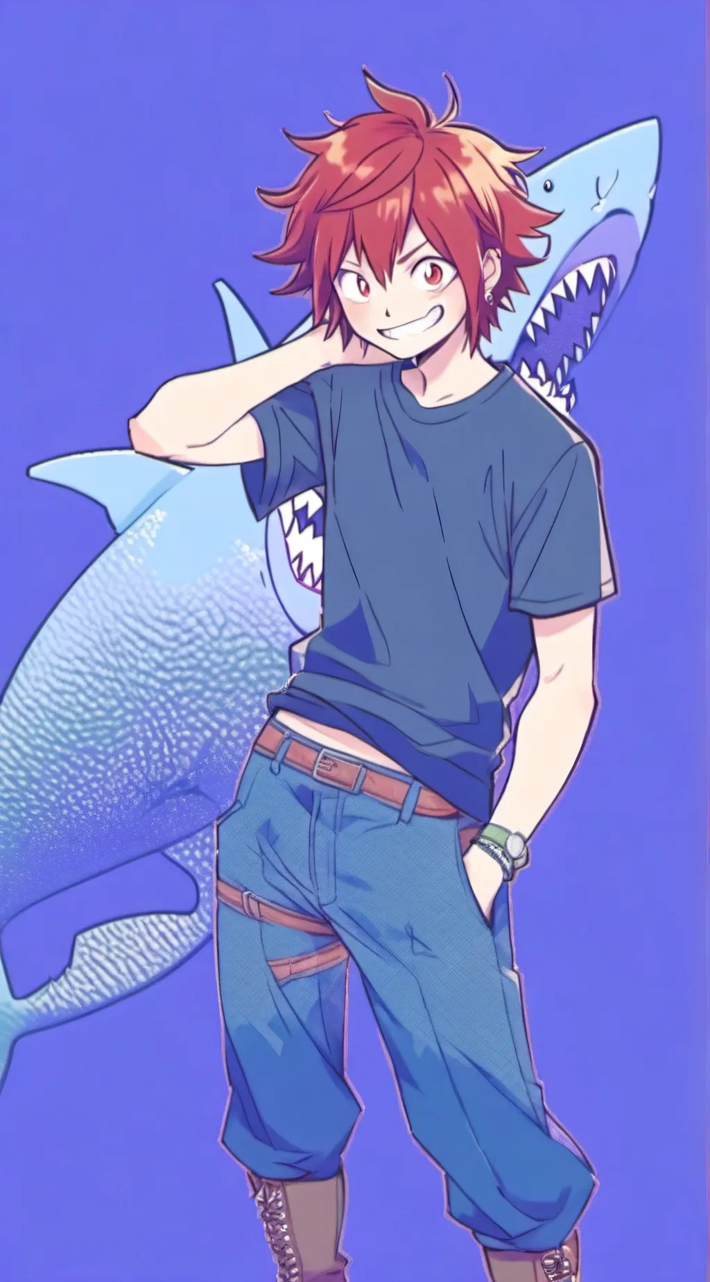 ai character: Eijiro kirishima  background