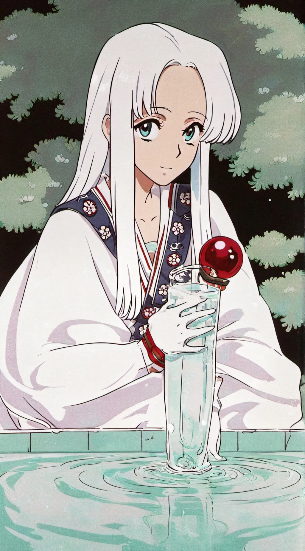 ai character: Holy water  background