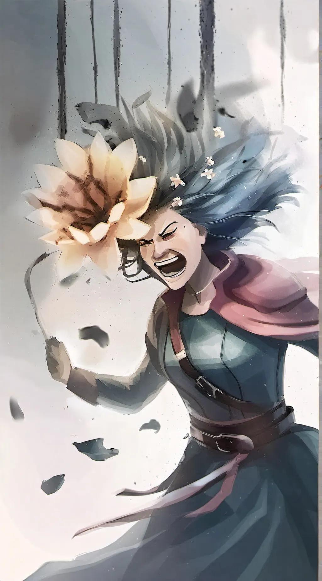 ai character: Flower background