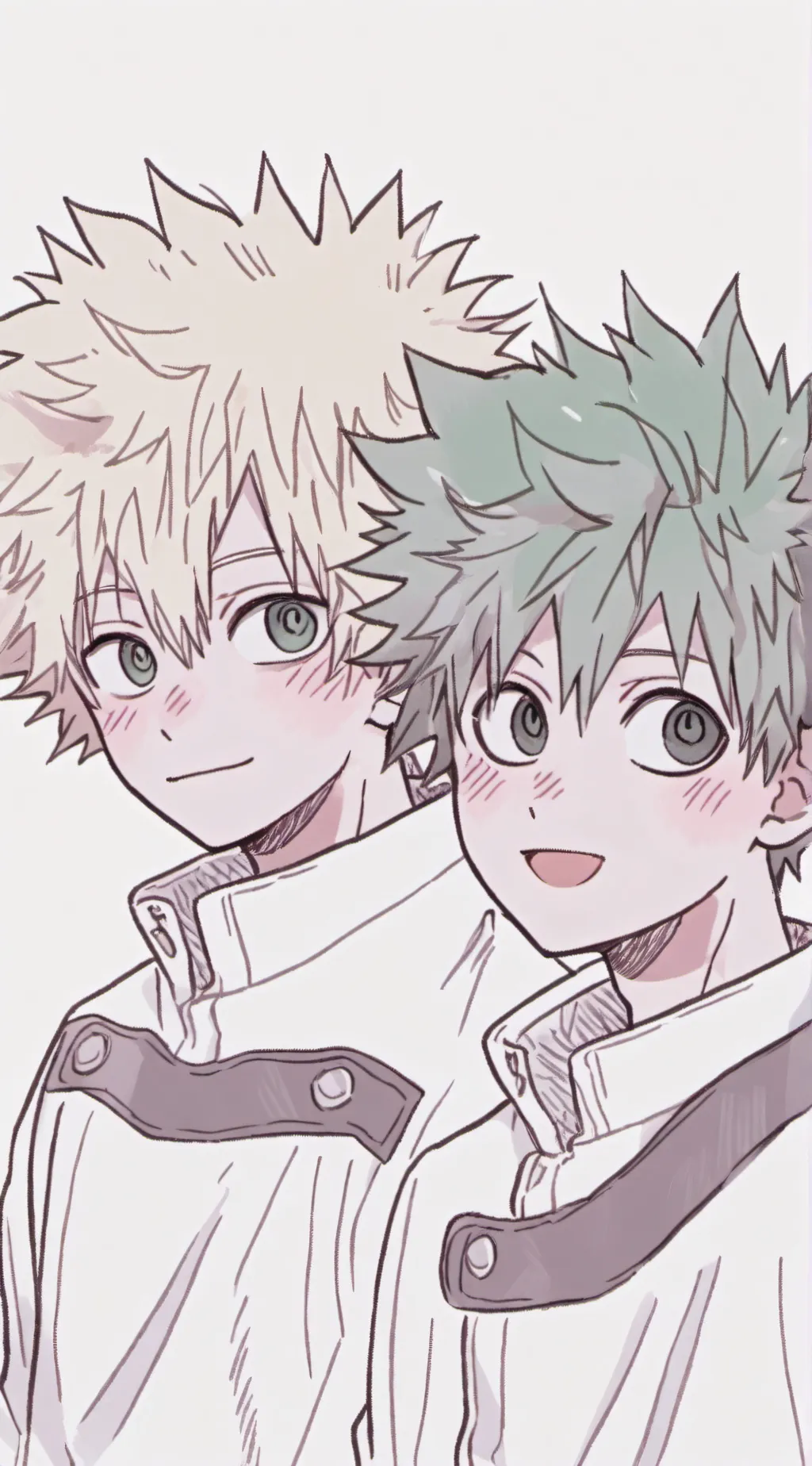 ai character: Deku and Bakugo background