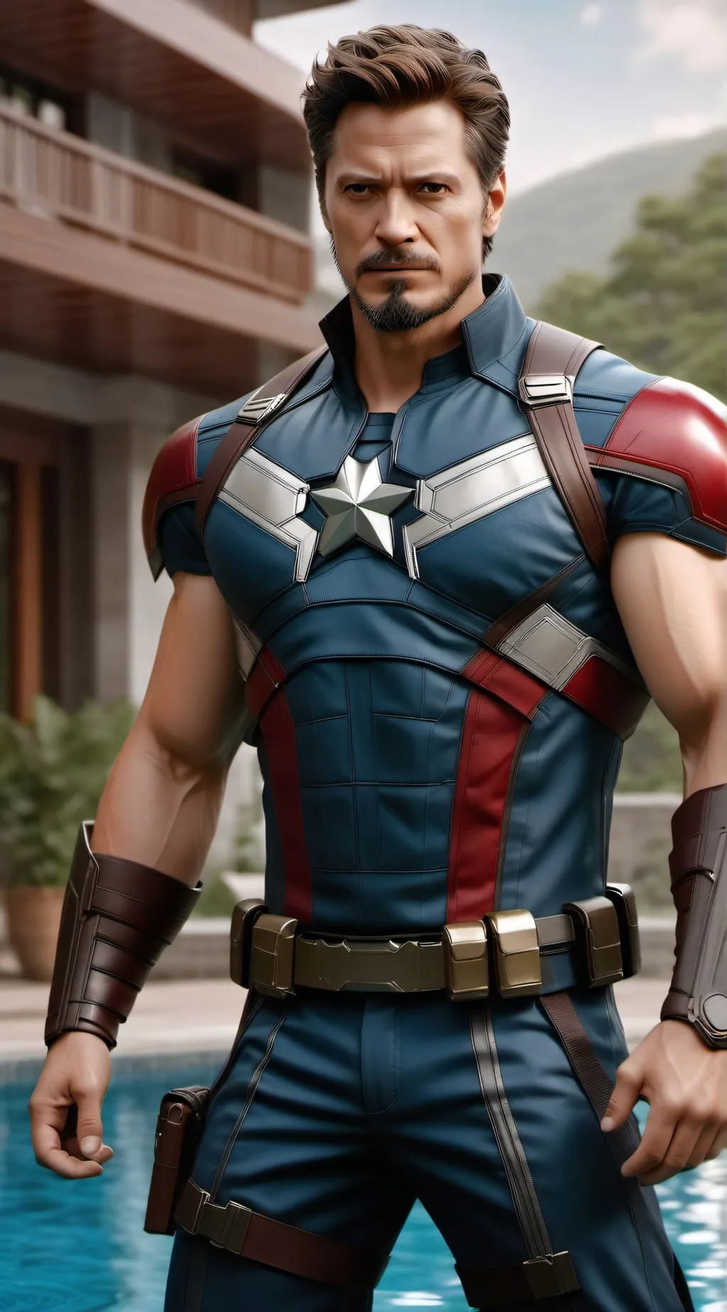 ai character: Avengers pool  background