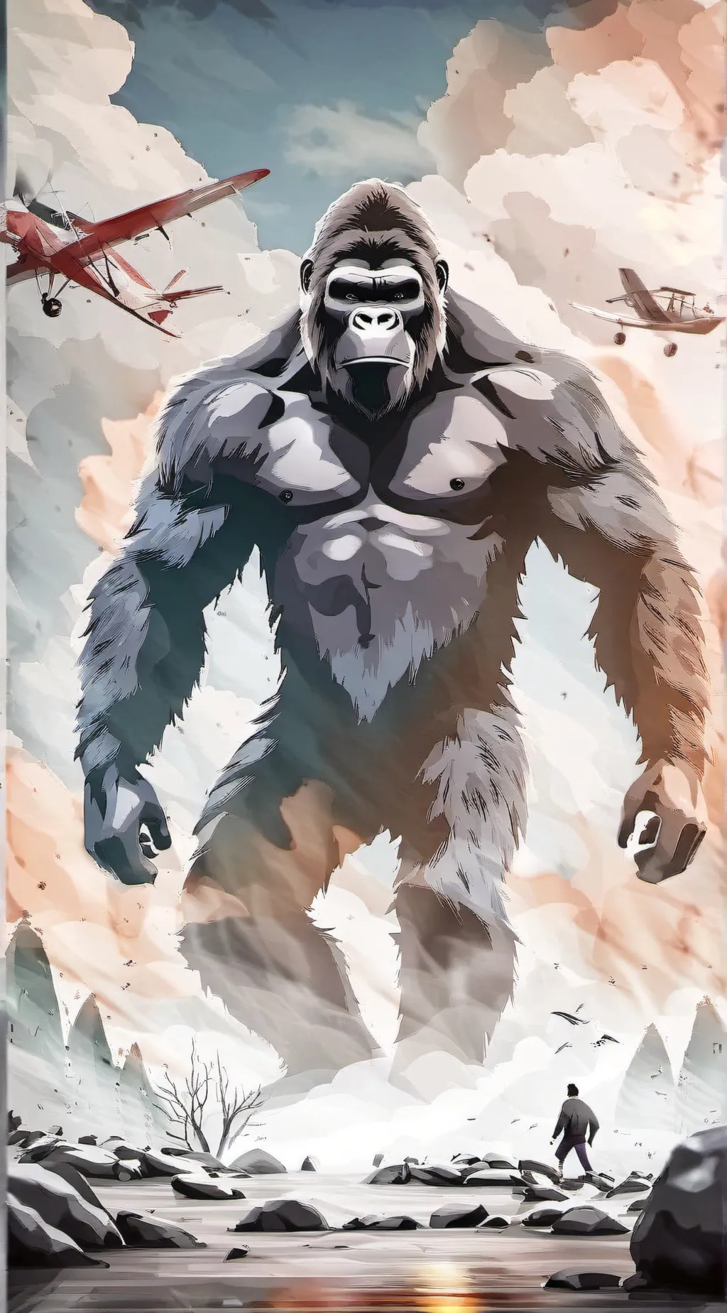 ai character: king kong background