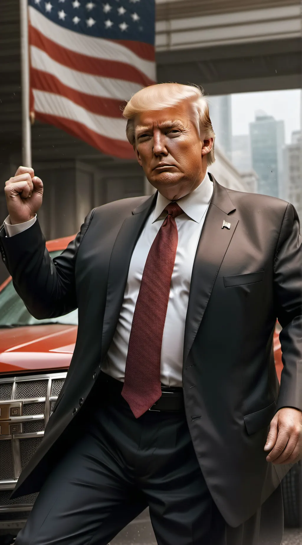 ai character: Donald. j Trump background