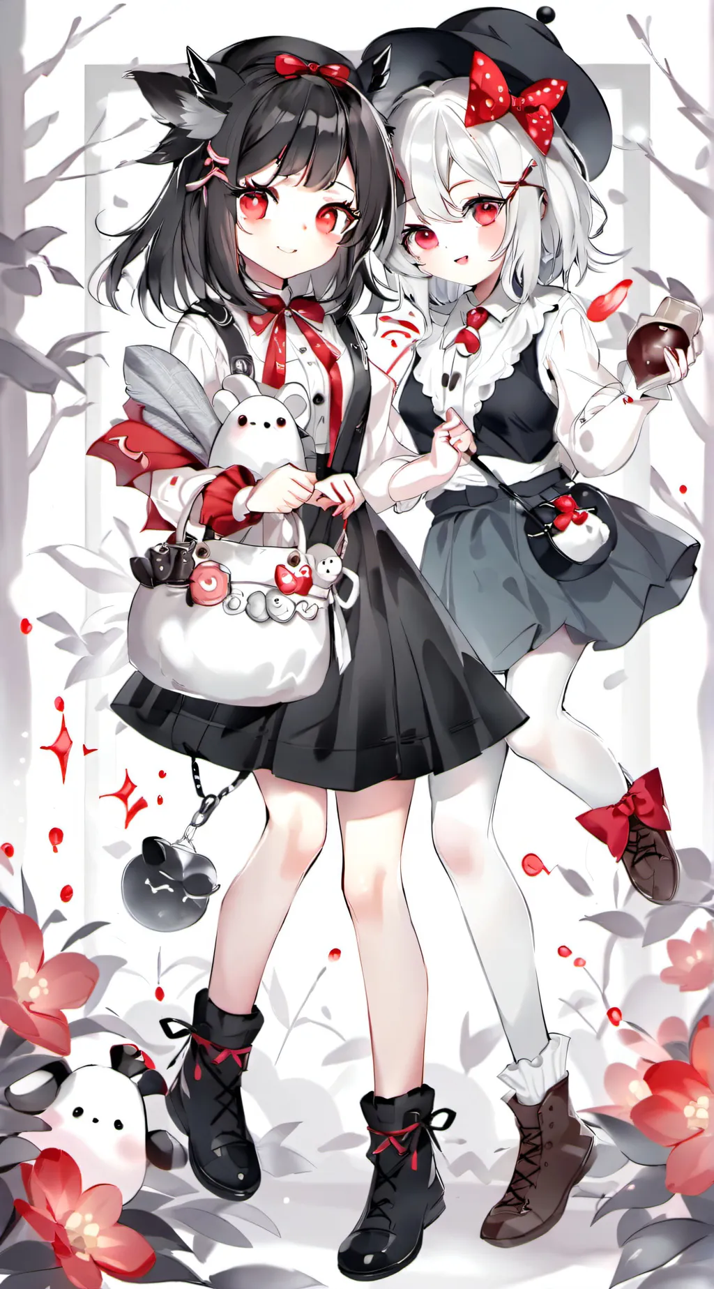 ai character: Lily and Anna  background