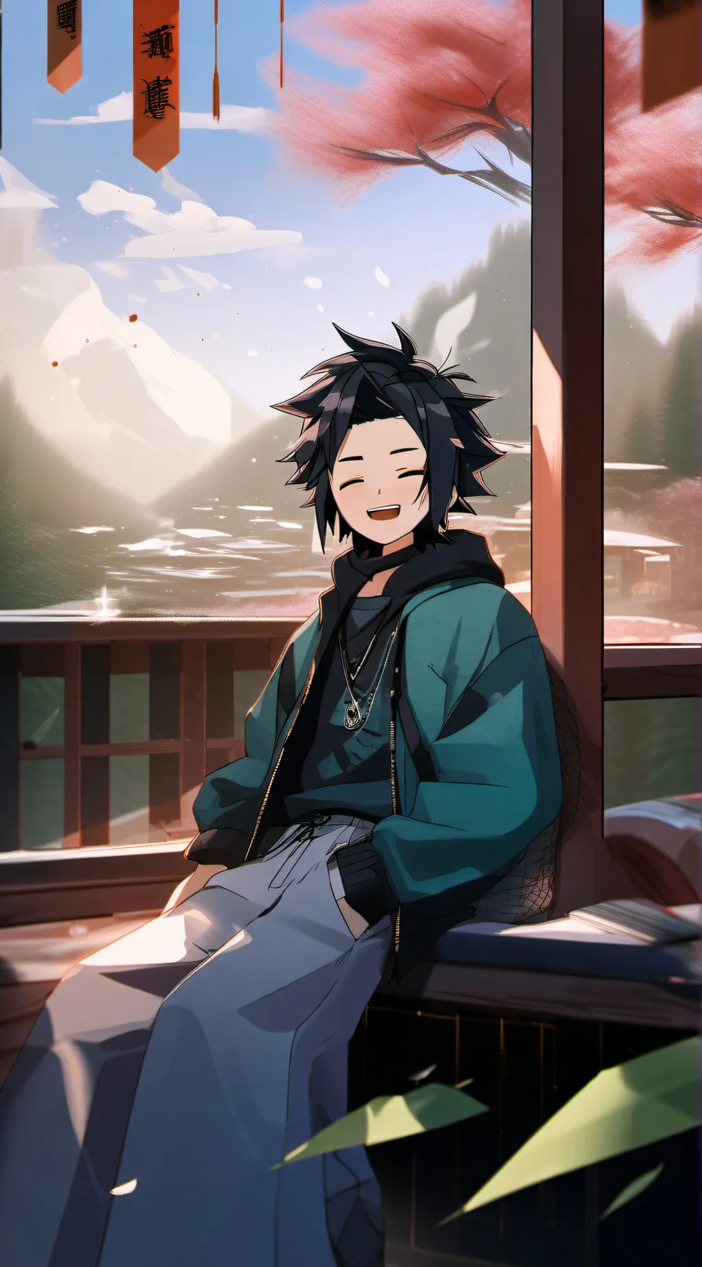 ai character: crying girl background