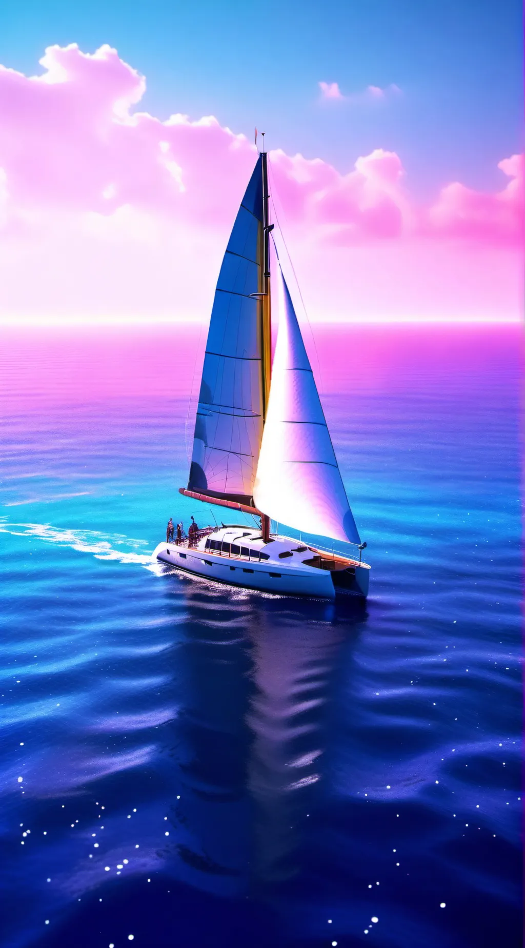 ai character: L.O.V in a boat  background