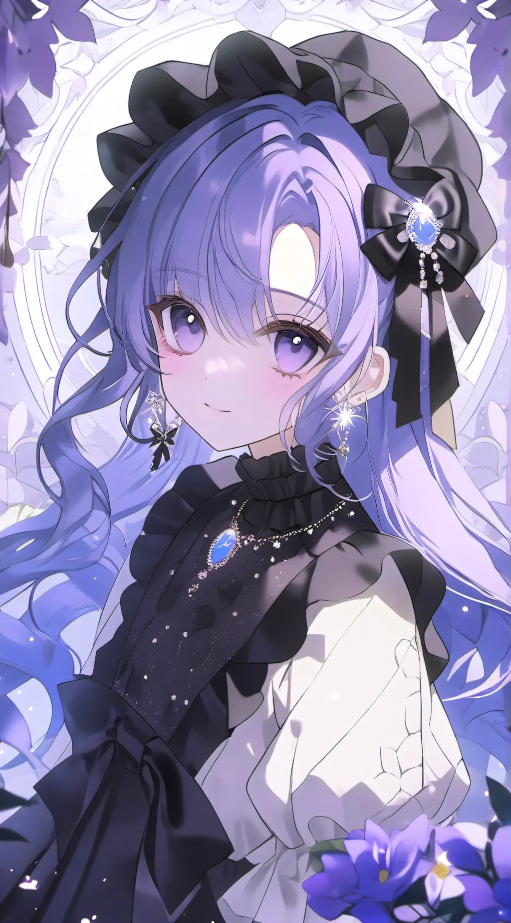 ai character: Violet background