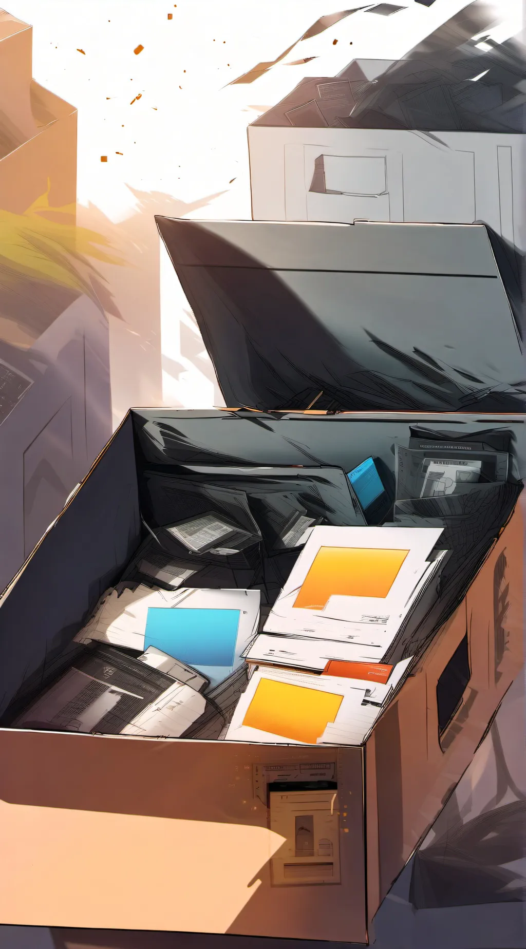 ai character: the box of data background