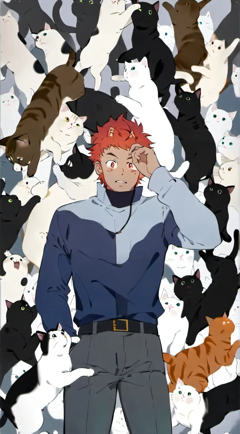 ai character: mha cat background
