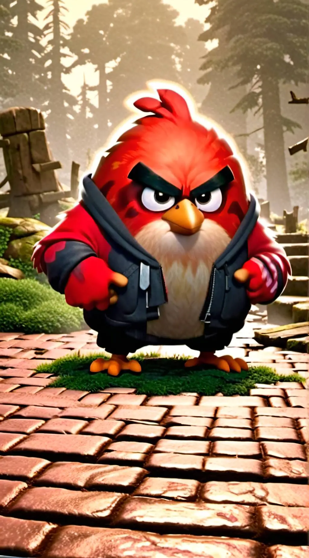 ai character: Red Angry Birds  background
