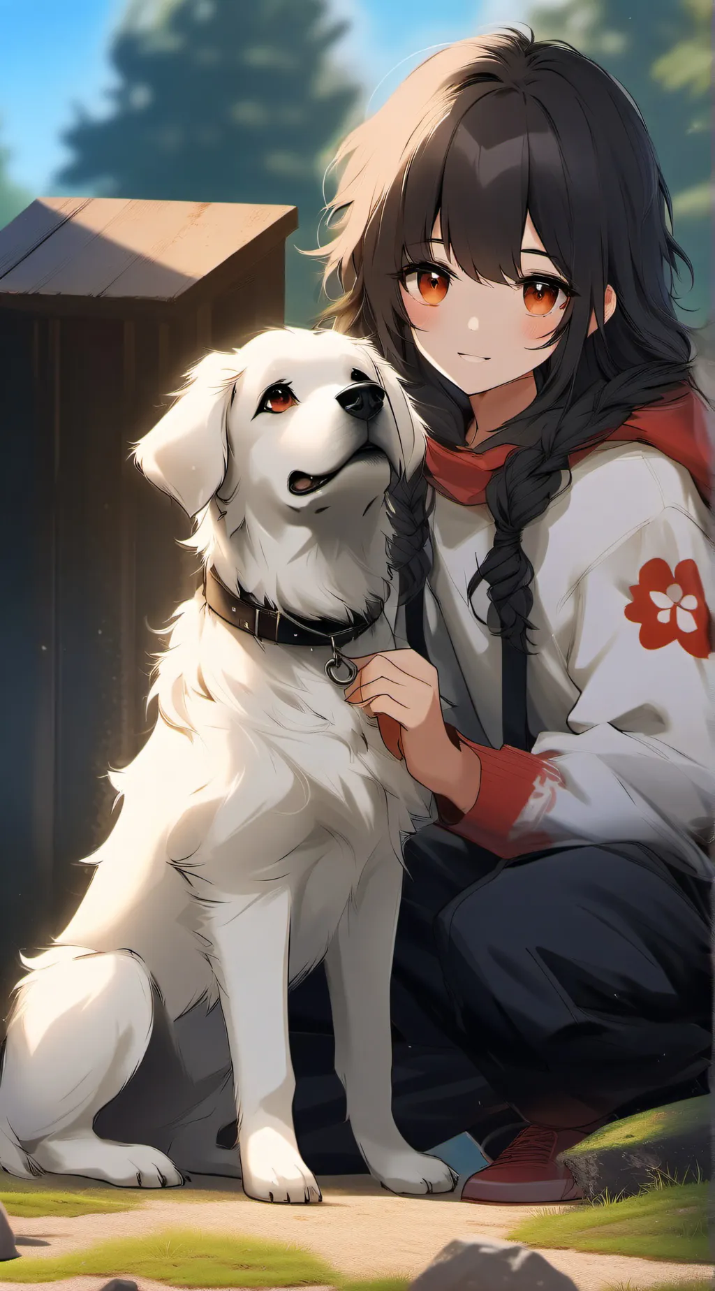 ai character: Dog girl🐾 background