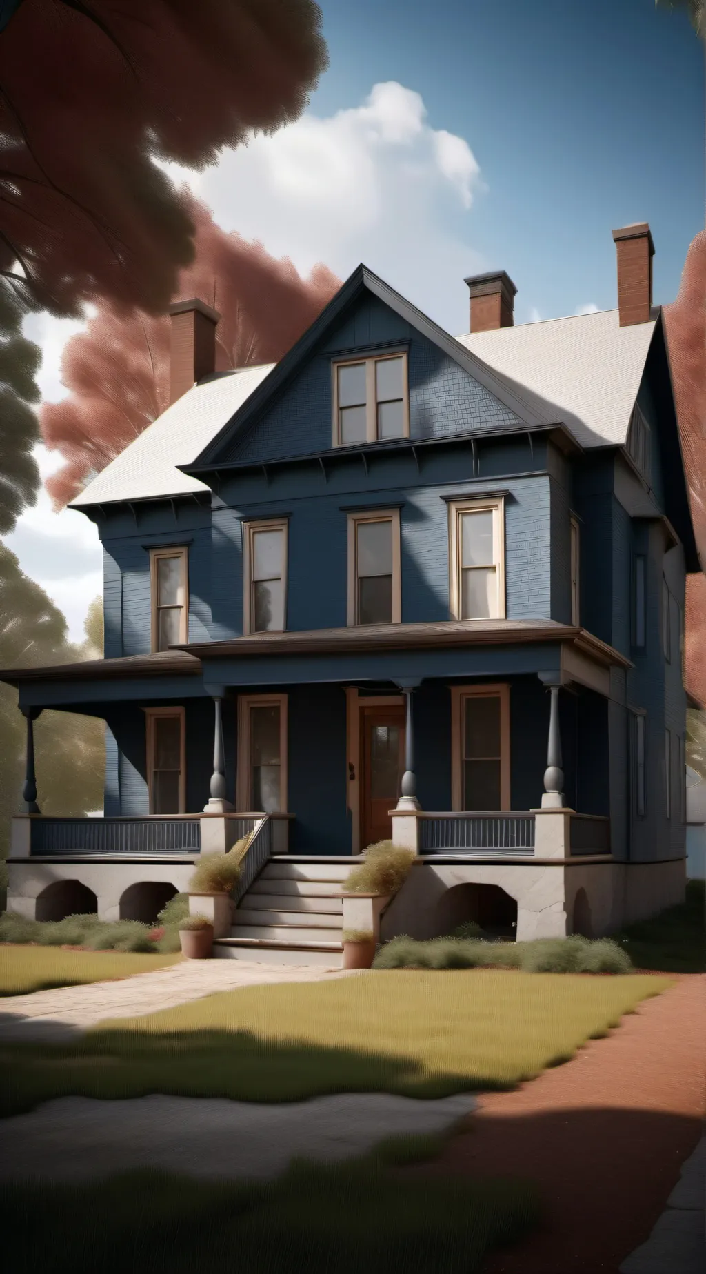 ai character: The family house.  background