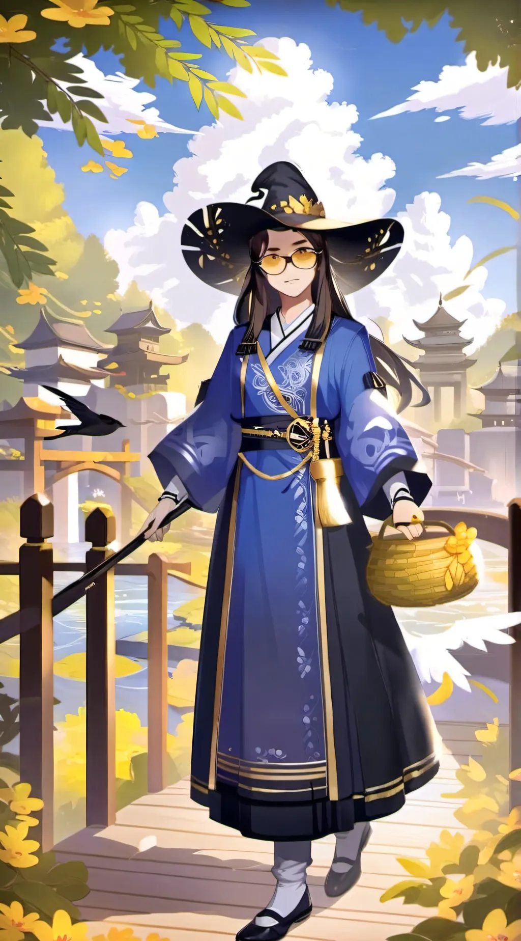 ai character: irises  background