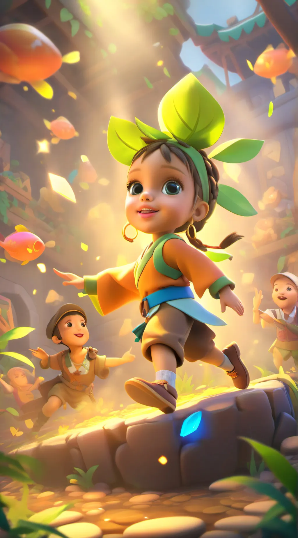 ai character: Mini villiage background