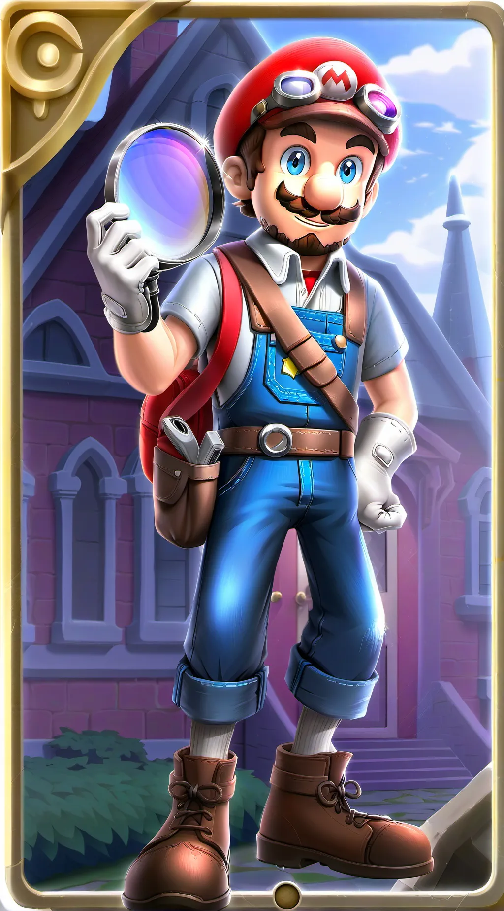 ai character: explorer Mario background