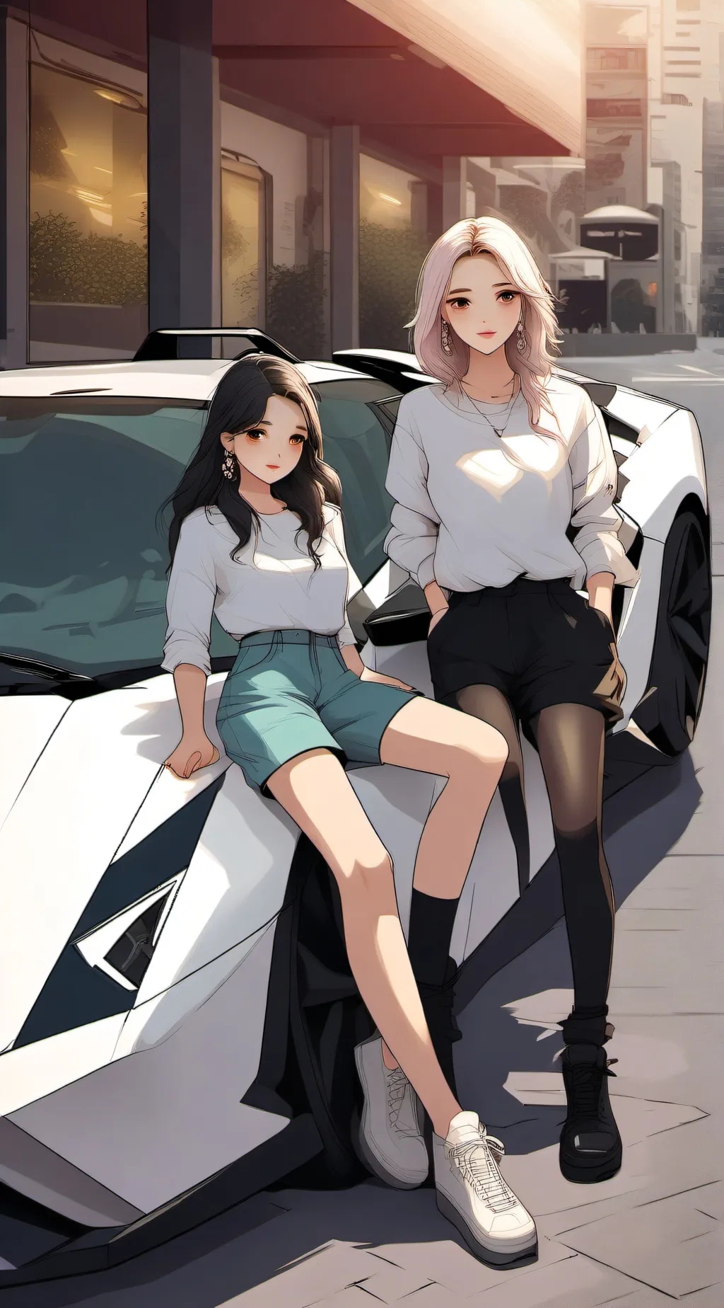 ai character: Two girls background
