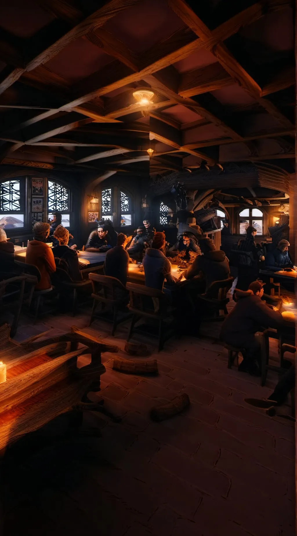 ai character: The SkyFire tavern background
