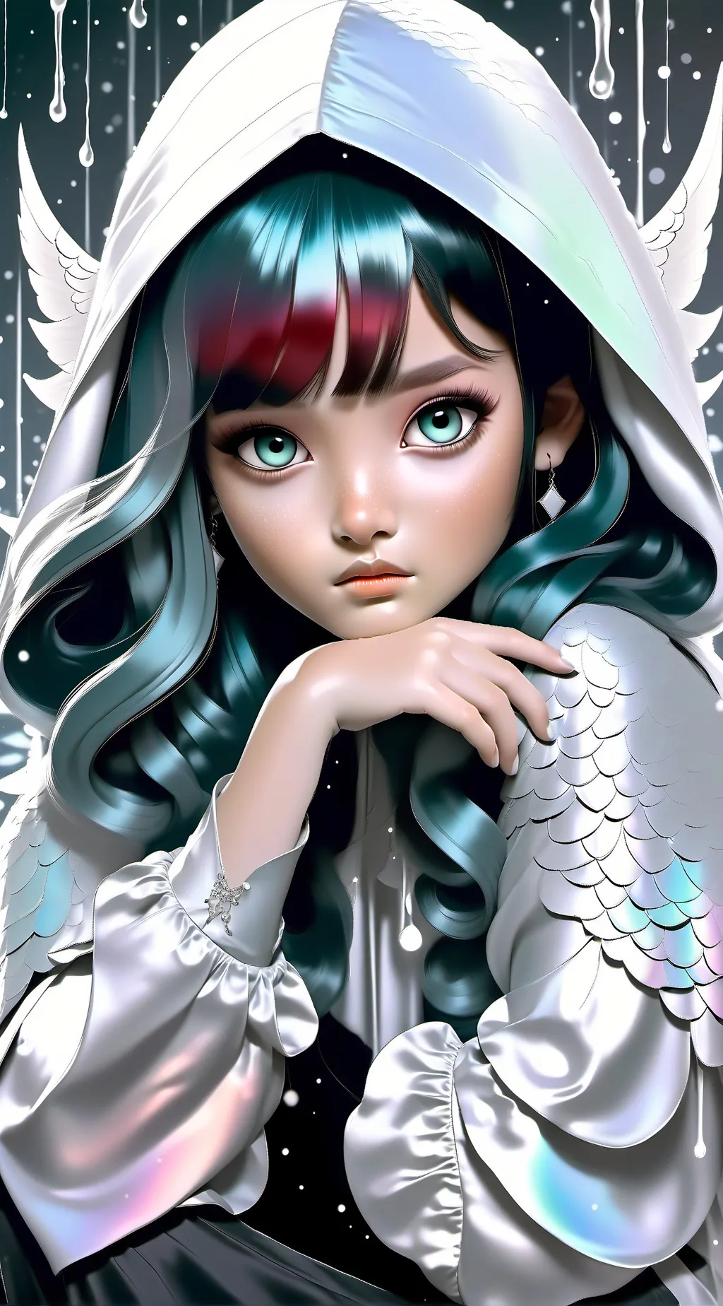 ai character: moonlight background
