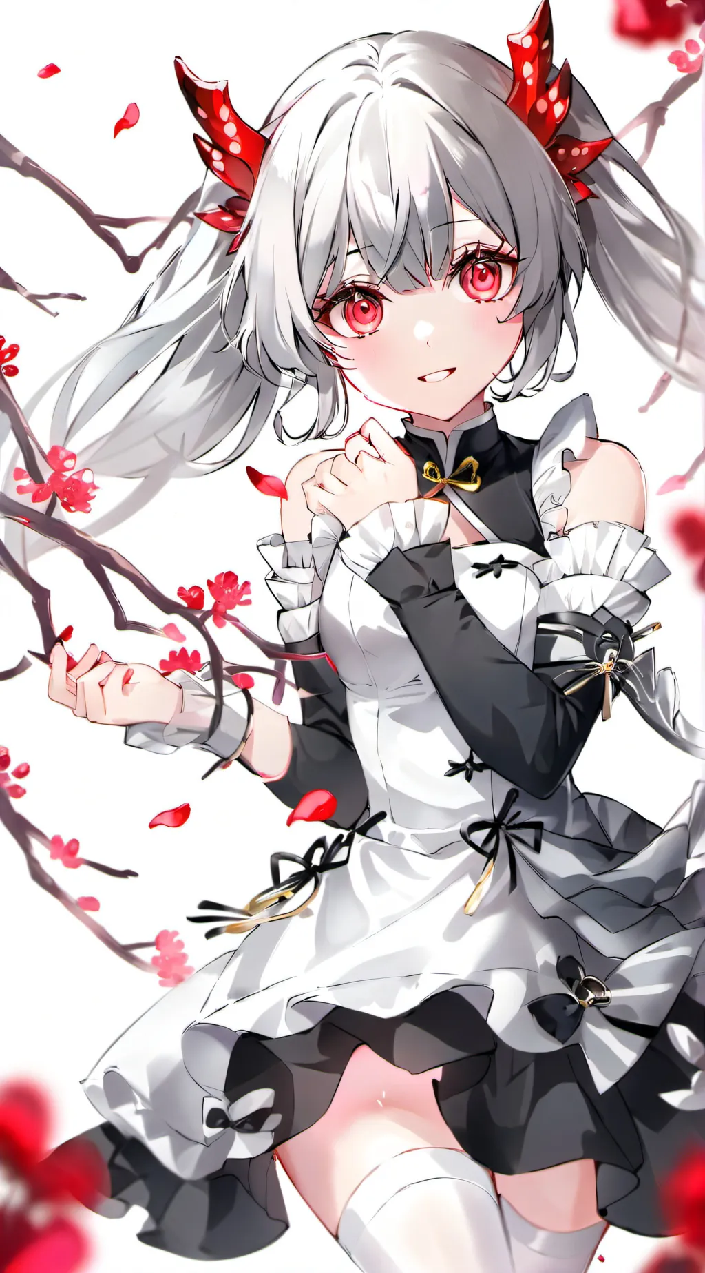 ai character: nezuko (silver) background