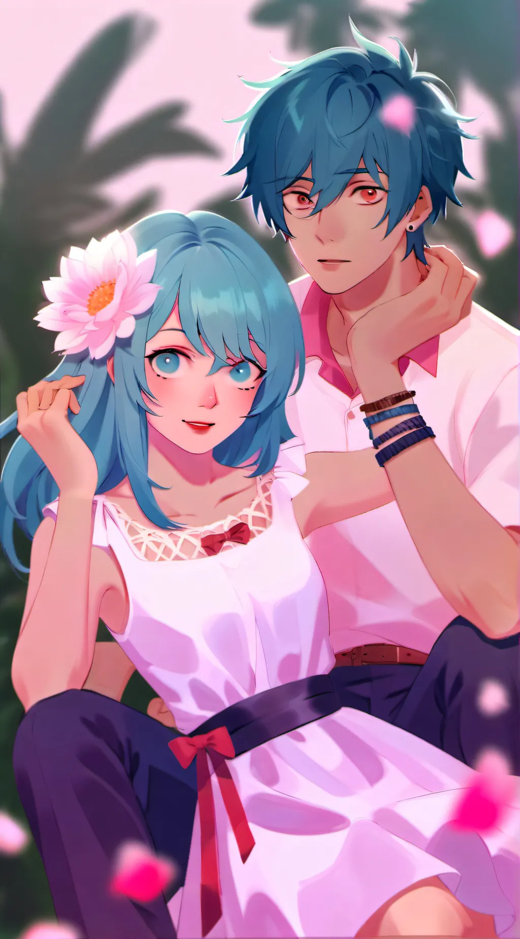 ai character: lucas and Lilly  background