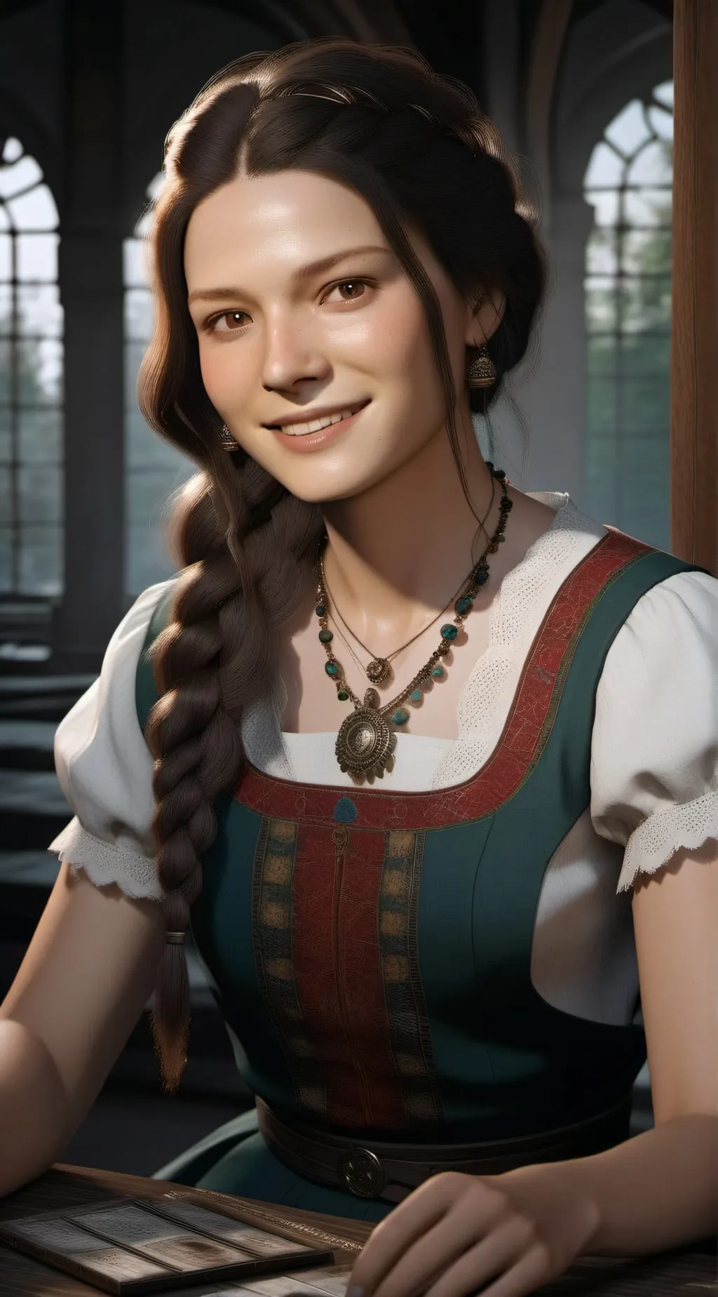 ai character: Molly noblitt  background