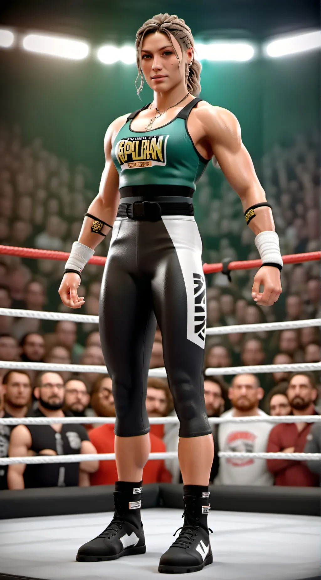 ai character: rhea Ripley  background