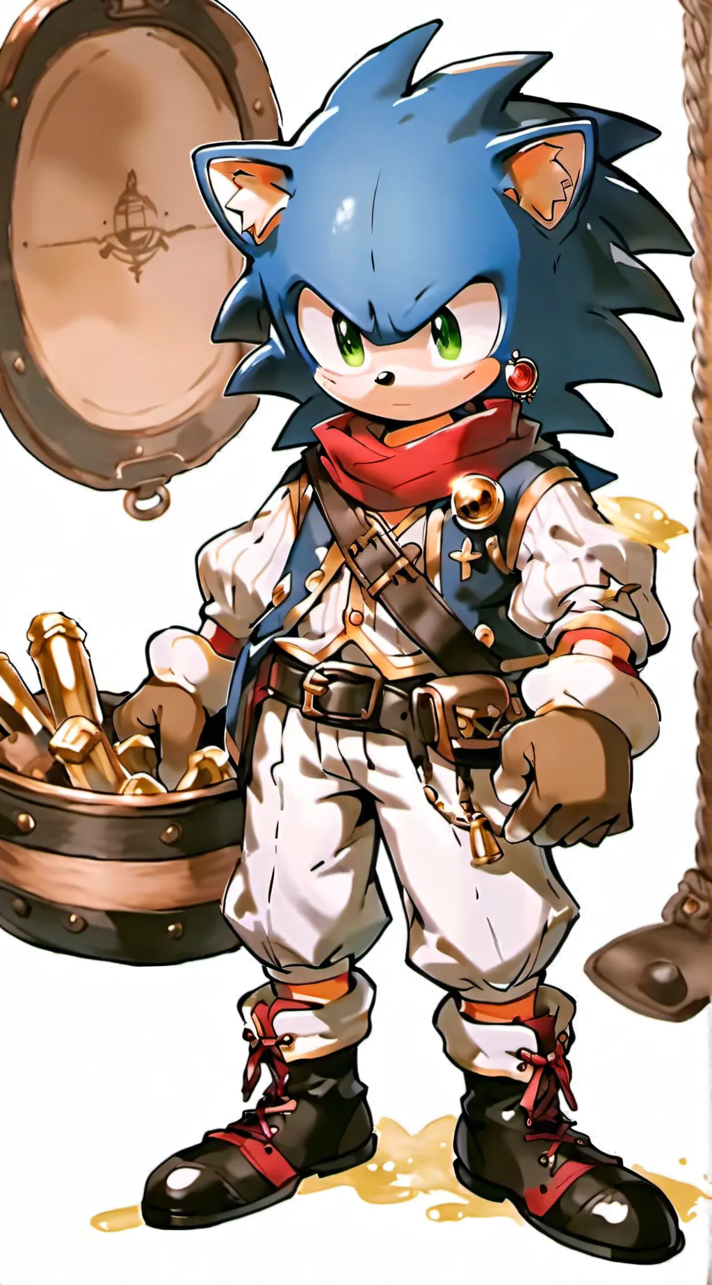 ai character: Pirate sonic  background